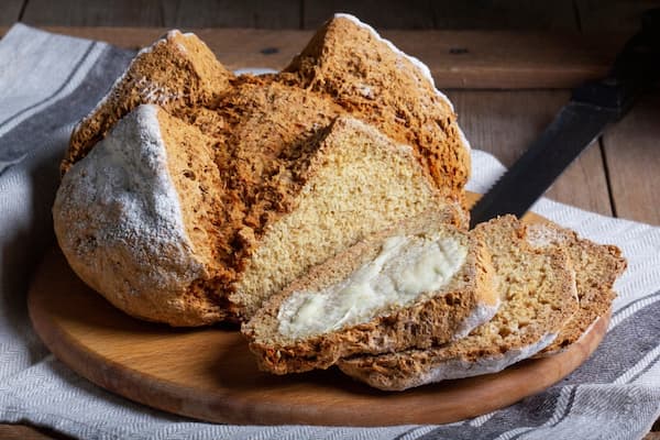 A freshly baked loaf of Irish Soda Bread